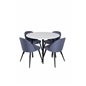 Velvet Dining Chiar - Black legs- Blue Fabric