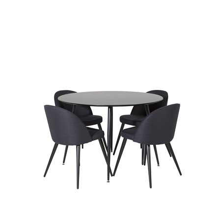 Velvet Dining Chiar - Black legs- Black Fabric