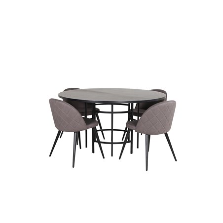 Velvet Stitches Chair - Black / Grey Micro Fibre