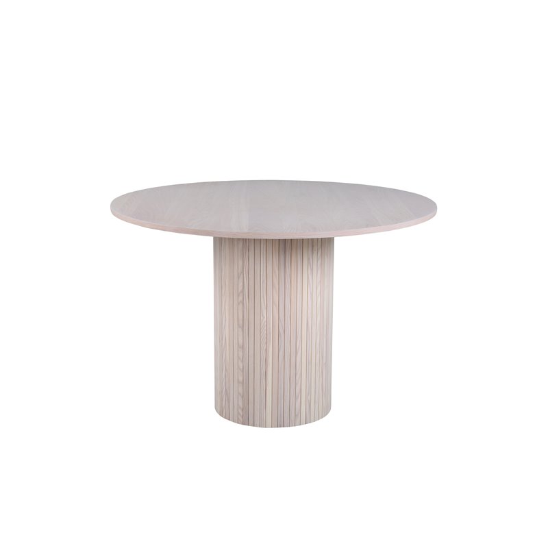 Bianca Round Dining Table - White Wash / Black Veneer