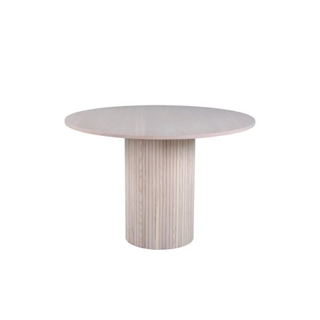 Bianca Round Dining Table - White Wash / Black Veneer