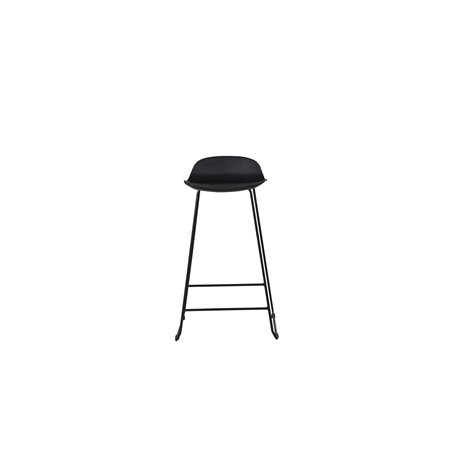 Wave Bar Chair - Black Legs -Black Plastic