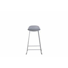 Wave Bar Chair - Grey Legs - Grey Plastic