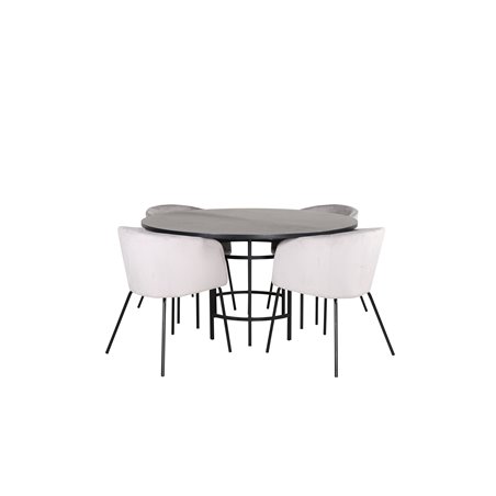 Berit Chair - Black / Light Grey Velvet