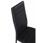 Slim High Back Dining Chair - Black Legs - Black PU