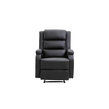 Bengt Recliner with Ottoman, Black PU