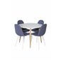 Polar Dining Chair - White Legs - Blue Fabric