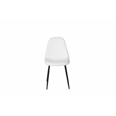 Polar Fluff Dining Chair - Black Legs - White Teddy