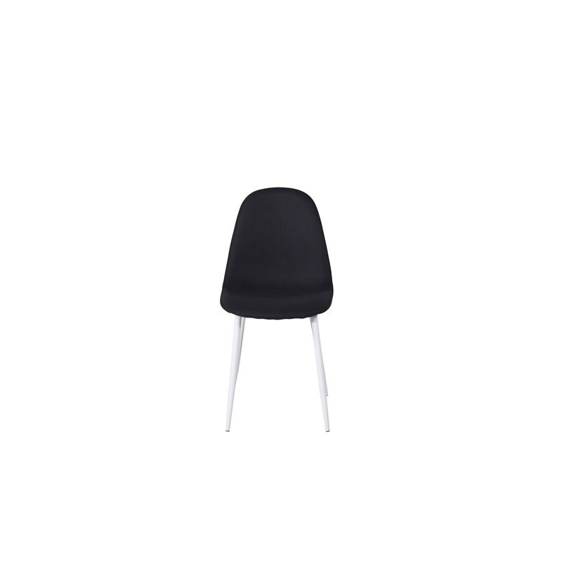 Polar Dining Chair - White Legs - Black Fabric