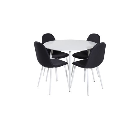 Polar Dining Chair - White Legs - Black Fabric