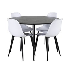 Polar Plastic Dining Chair - Black Legs / White Plastic