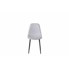 Polar Diamond Dining Chair - Black Legs - Grey Fabric