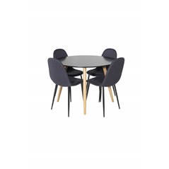 Polar Dining Chair - Black Legs - Black Fabric