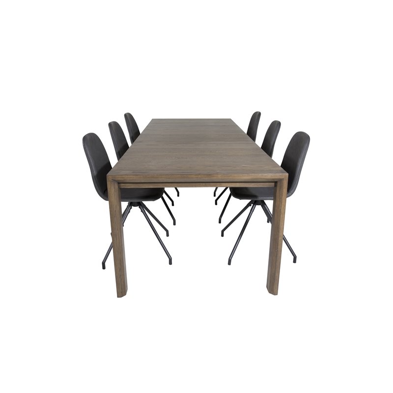 Polar Dining Chair with Spin function - black Legs - Black PU - Black Stitches