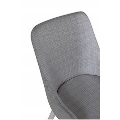 Plaza Dining chair - White legs - Light Grey Fabric