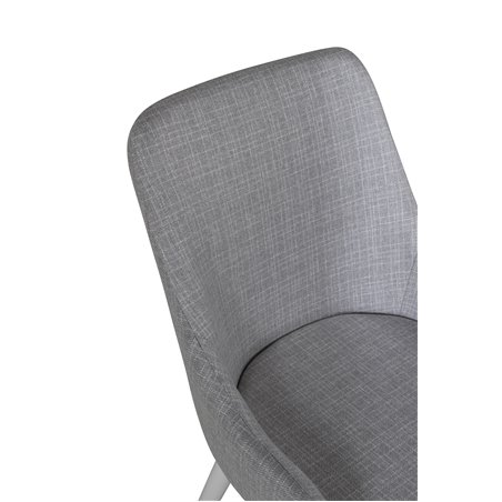 Plaza Dining chair - White legs - Light Grey Fabric