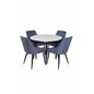 Plaza Dining Chair - Black Legs - Blue Fabric