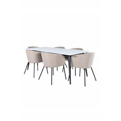 Jimmy Dining Table - Black / White HPL