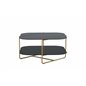 un-line Sofa Table - Brushed Brass / Smoked Glass / black Glass Marble Glass / Glass Marble