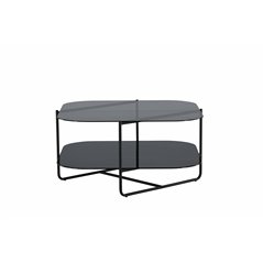 un-line Sofa Table - Black / Smoked Glass / black Glass Marble Glass / Glass Marble