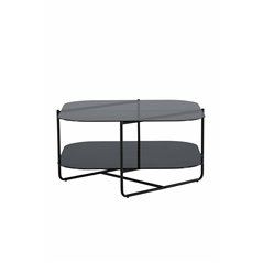 un-line Sofa Table - Black / Smoked Glass / black Glass Marble Glass / Glass Marble