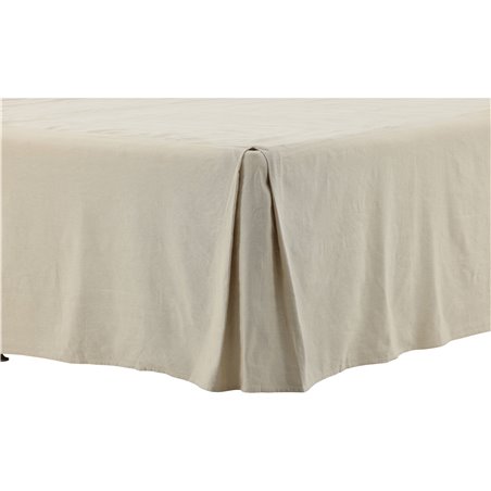 Kimmy Bedskirt Bomuld / linned streight - Beige / - 180 * 200