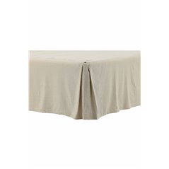 Kimmy Bedskirt Bomuld / linned streight - Beige / - 180 * 200