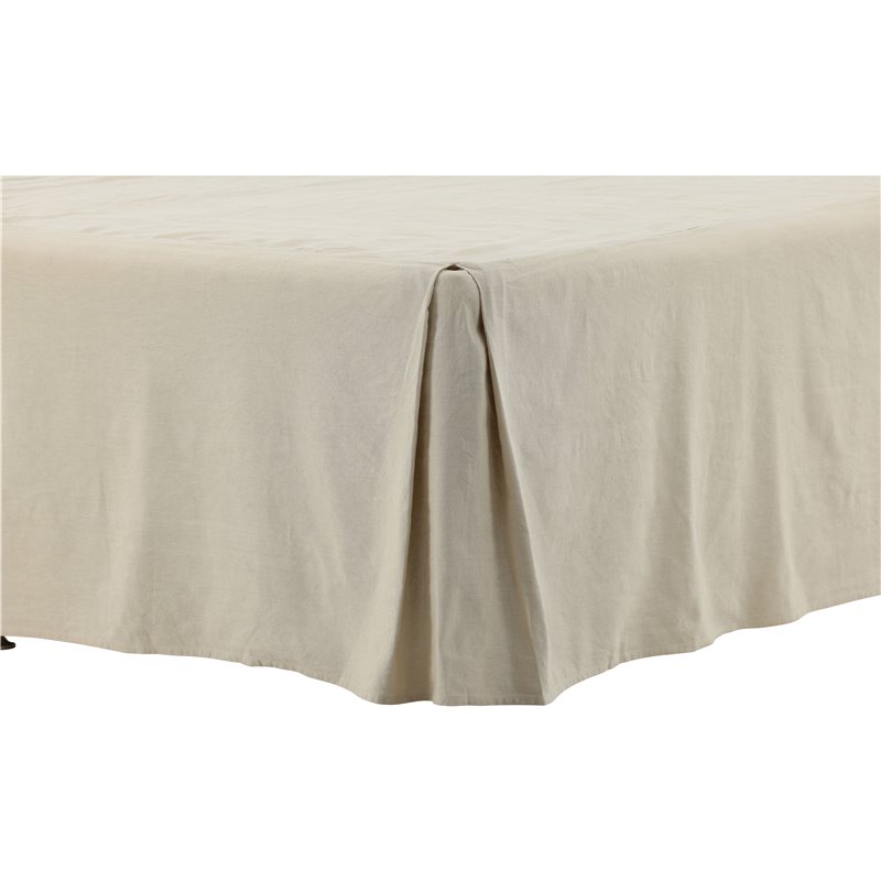 Kimmy Bedskirt Bomuld / linned streight - Beige / - 120 * 200