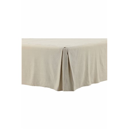 Kimmy Bedskirt Bomuld / linned streight - Beige / - 120 * 200