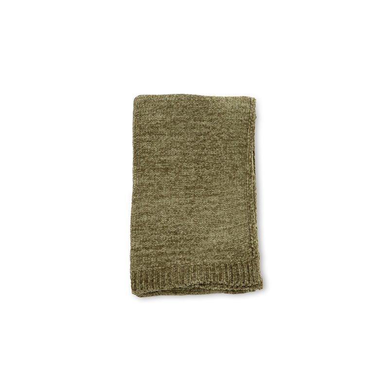 Ally Throw Polyester/shiny chenille - Green / - 130*170