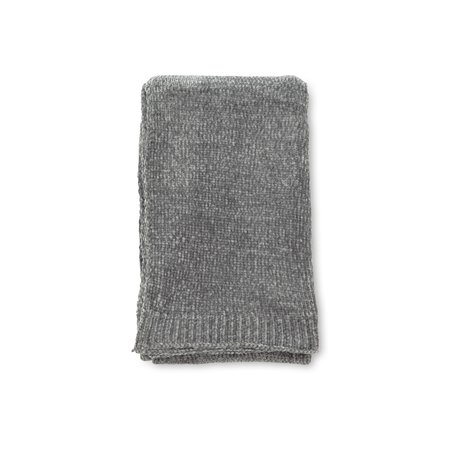 Ally Throw Polyester/shiny chenille - Dark grey / - 130*170