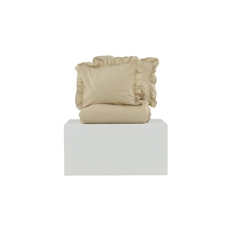 Levi Bed Set Cotton w ruffle - Light Yellow / - 240*220