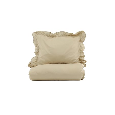 Levi Bed Set Cotton w ruffle - Light Yellow / - 150*200