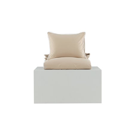 Livia Sengesæt Bomuld satin - Beige / Hvid indretning - 150 * 200