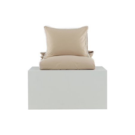 Livia Sengesæt Bomuld satin - Beige / Hvid indretning - 150 * 200