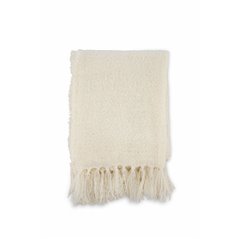 Stanly Throw poly/ribbon/tassels - White / - 130*170