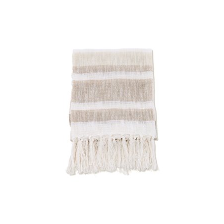 San dy Throw Slub / polyester - Offwhite / beige / brun / - 130 * 170