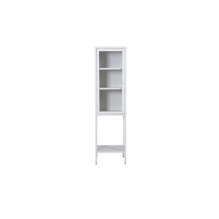 High Thin Cabinet w shelf - White