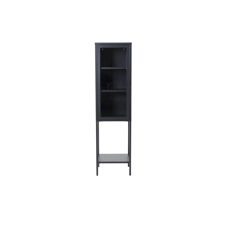 High Thin Cabinet w shelf - Black