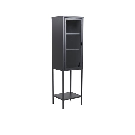 High Thin Cabinet w shelf - Black