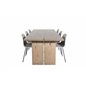 Logger Dining Table - Smoked Oak - 210 cm, Arctic Dining Chair - Black Legs - Khaki Plastic_6