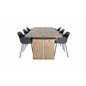 Logger Dining Table - Smoked Oak - 210 cm, Comfort Plastic Dining Chair - Black Legs -Black Plastic_6