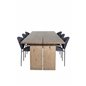 Logger Spisebord - Røget Eg - 210 cm, Vault Dining Chair - Sorte Ben - Sort Stof_6