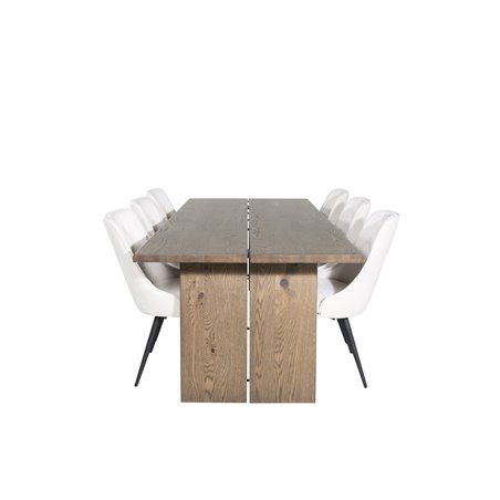 Logger Dining Table - Smoked Oak - 210 cm, Velvet Deluxe Dining Chair - Beige / Black_6