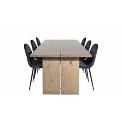 Logger Dining Table - Smoked Oak - 210 cm, Polar Dining Chair - Black legs / Black Velvet (ersätter 19902-888)_6