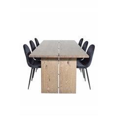 Logger Dining Table - Smoked Oak - 210 cm, Polar Dining Chair - Black legs / Black Velvet (ersätter 19902-888)_6