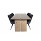 Logger Dining Table - Smoked Oak - 210 cm, Velvet Deluxe Dining Chair - Black / Black_6