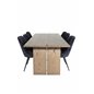 Logger Dining Table - Smoked Oak - 210 cm, Velvet Deluxe Dining Chair - Black / Black_6