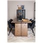 Logger Dining Table - Smoked Oak - 210 cm, Velvet Dining Chiar - Black legs- Black Fabric_6