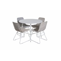 Plaza Round Table 100 cm - White top / White Legs, Cirebon Dining Chair - White Wash_4